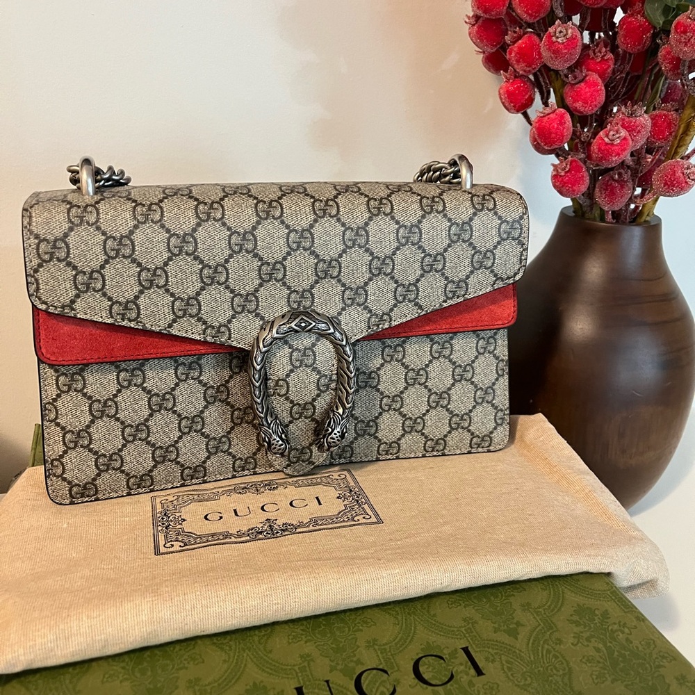 Gucci Red suede Dionysus Women's Bag